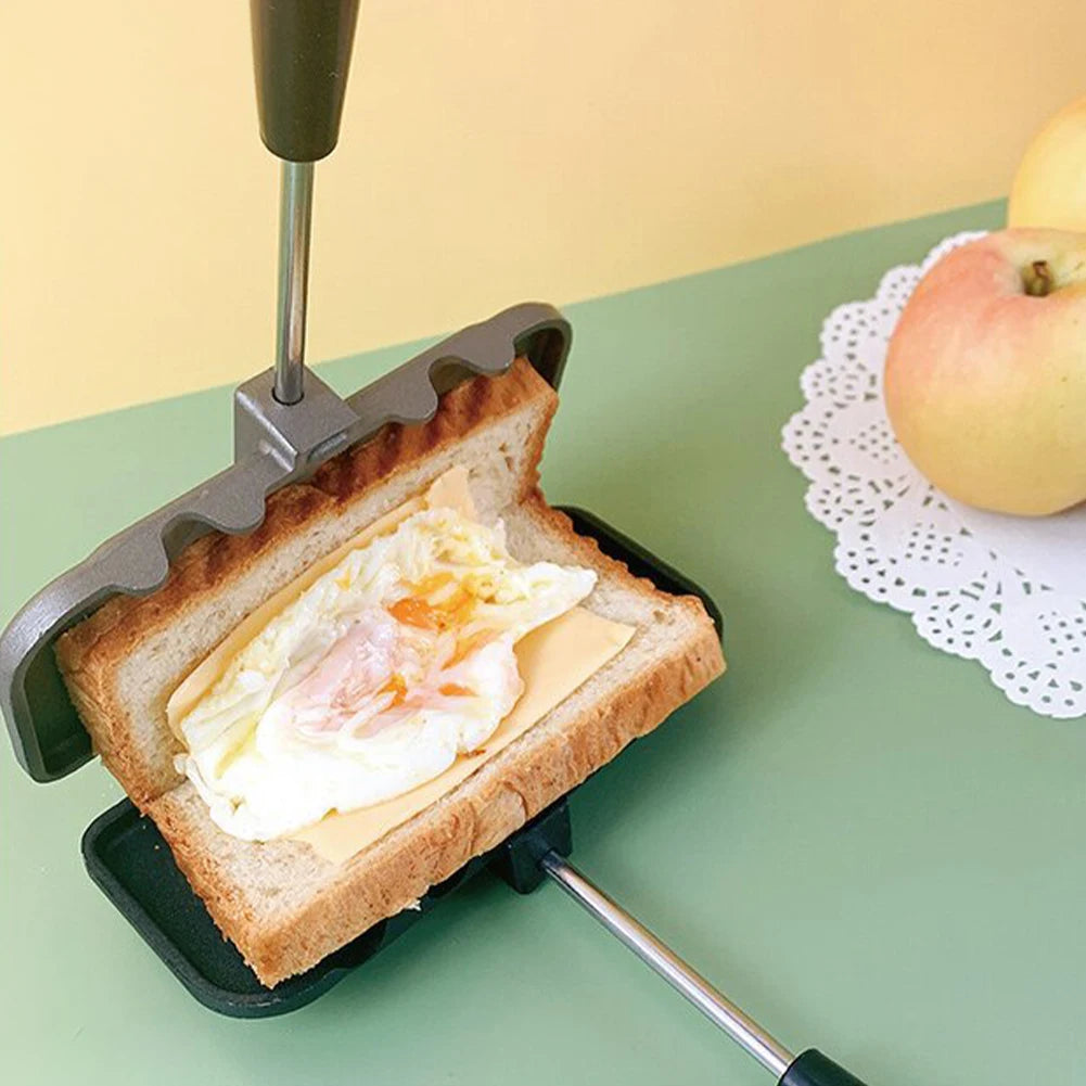 FlipFusion Toaster -  de ultieme dubbelzijdige sandwich braadpan met antiaanbaklaag en opvouwbare grillkoekenpan.