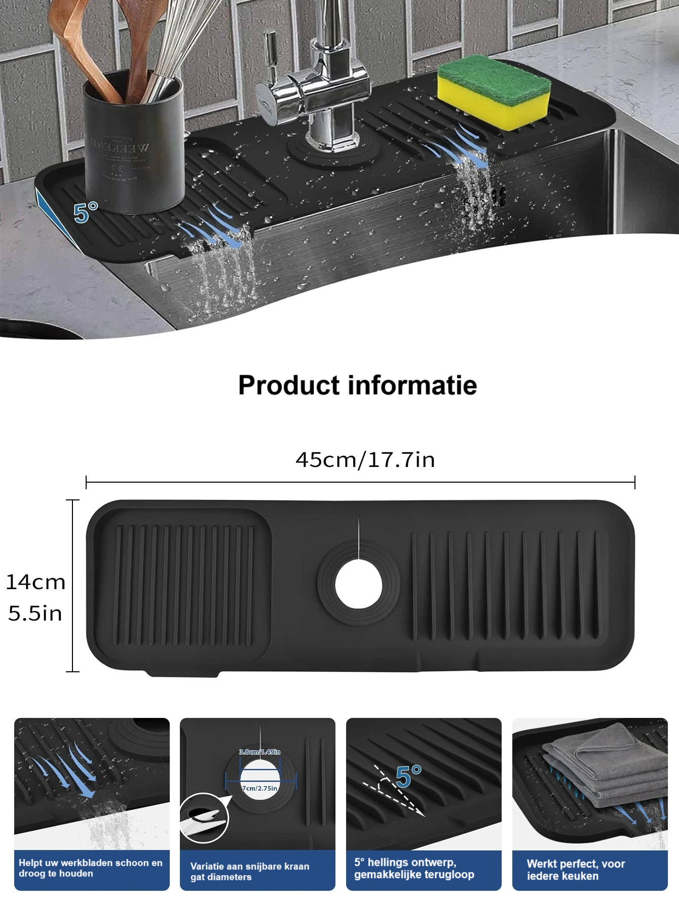 SplashProtector - Nooit meer last van moeilijk schoon te maken plekken rond je kraan!